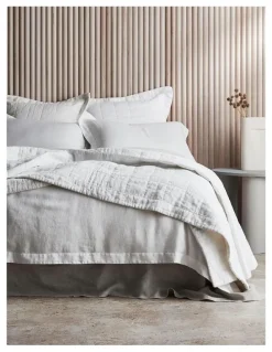Sheridan Abbotson European Flax Linen Bed Cover in White