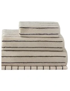 Sheridan Aven Stripe Cotton Towel Collection in Limestone