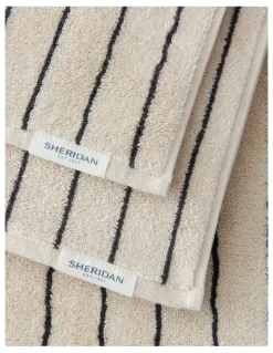 Sheridan Aven Stripe Cotton Towel Collection in Limestone