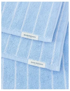 Sheridan Aven Stripe Cotton Towel Collection in Skylight