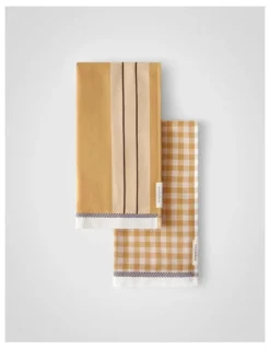 Sheridan Este Tea Towel Set - Two Pack in Caramel