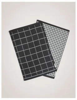 Sheridan Frama Tea Towel Set - Two Pack in Carbon