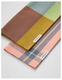 Sheridan Lumo Tea Towel Set - Two Pack in Peach