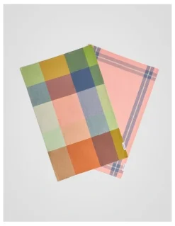 Sheridan Lumo Tea Towel Set - Two Pack in Peach