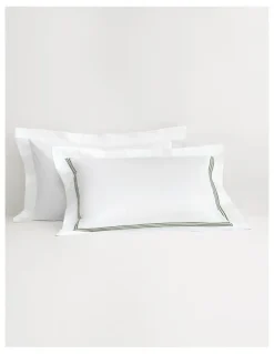 Sheridan 1200TC Palais Pillowcase in Snow/Moss
