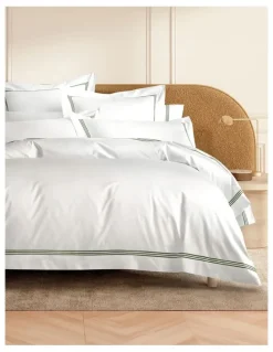 Sheridan 1200TC Palais Pillowcase in Snow/Moss