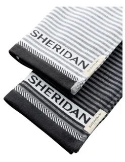 Sheridan Vita Logo Tea Towel Set in Carbon