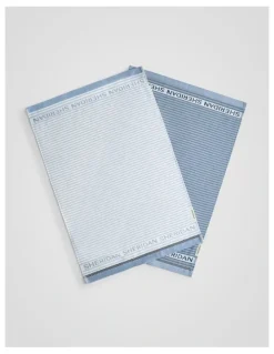 Sheridan Vita Logo Tea Towel Set - Two Pack in Glacier