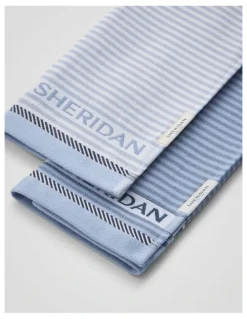 Sheridan Vita Logo Tea Towel Set - Two Pack in Glacier