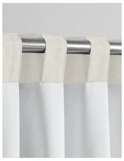 Sherwood 100% Blockout Concealed Tab Top Curtain Pair 90x223cm in Porcelain