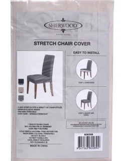 Sherwood Premium Faux Suede Cream Dining Chair Cover in Brown