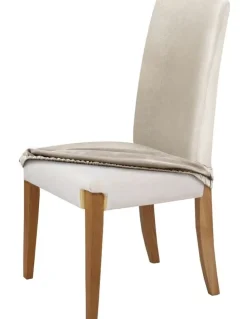 Sherwood Premium Faux Suede Cream Dining Chair Cover in Brown