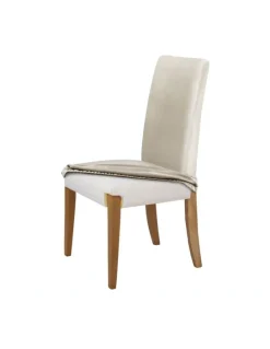 Sherwood Premium Faux Suede Dining Chair Cover 6 Pack in Cream