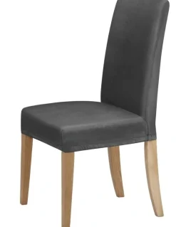 Sherwood Premium Faux Suede Dining Chair Cover 6 Pack in Charcoal