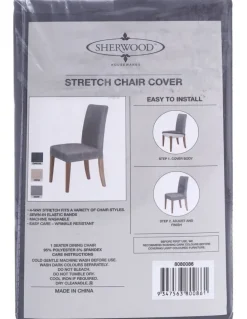 Sherwood Premium Faux Suede Dining Chair Cover 6 Pack in Charcoal