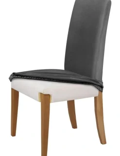 Sherwood Premium Faux Suede Dining Chair Cover 6 Pack in Charcoal