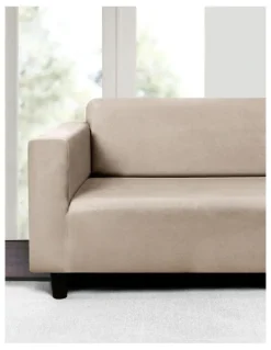 Sherwood 3 Seater Premium Faux Suede Couch Sofa Cover in Cream