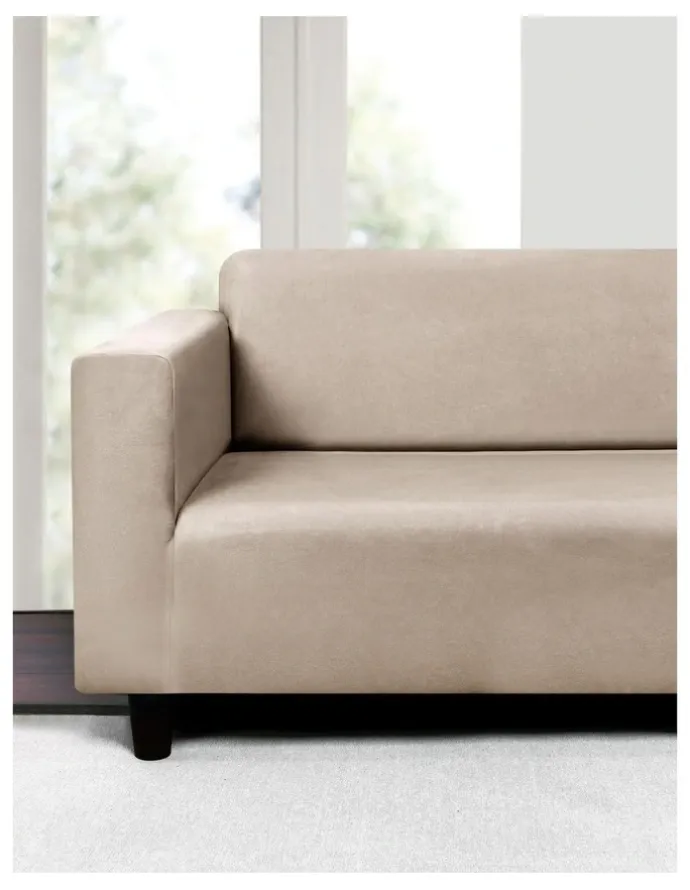 Sherwood 3 Seater Premium Faux Suede Couch Sofa Cover in Cream