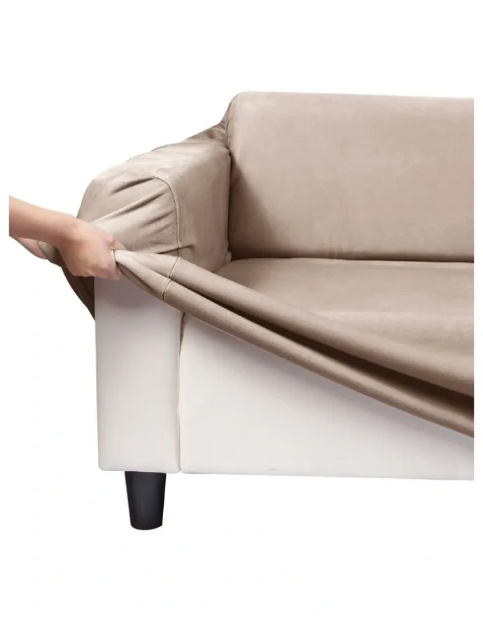 Sherwood 3 Seater Premium Faux Suede Couch Sofa Cover in Cream