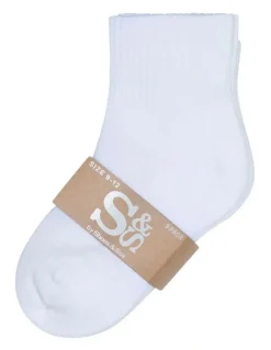 SHOES & SOX 3 Pack Sports White Quarter Crew Socks