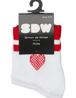 Simon De Winter Kids 3Qtr Crew Rib Socks 2 Pack in White