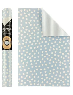 Simson White Dotty Pattern on Blue Roll Wrap