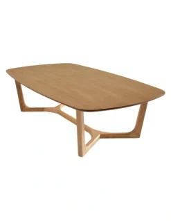 SK Designer Living Arlo Curved Edge Oval Wood Coffee Table