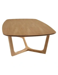 SK Designer Living Arlo Curved Edge Oval Wood Coffee Table