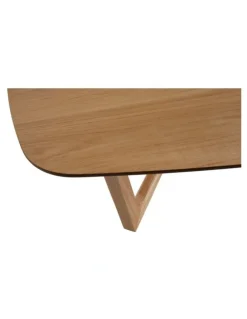 SK Designer Living Arlo Curved Edge Oval Wood Coffee Table