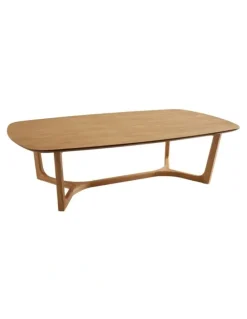 SK Designer Living Arlo Curved Edge Oval Wood Coffee Table