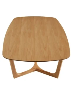 SK Designer Living Arlo Curved Edge Oval Wood Coffee Table