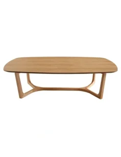 SK Designer Living Arlo Curved Edge Oval Wood Coffee Table