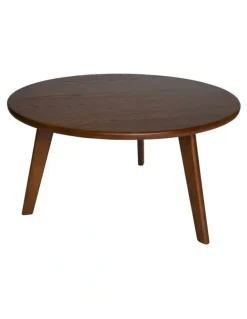 SK Designer Living Replica Hans Wegner CH008 Round Wood Coffee Table in Brown