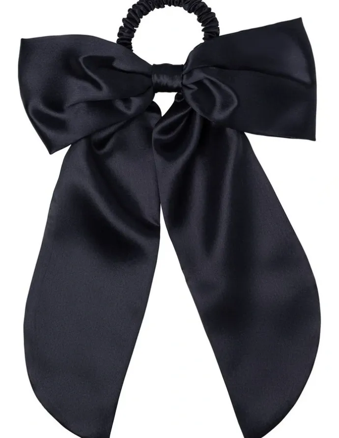 Slip Pure Silk Hair Bow in Black