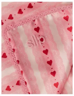 Slip Pure Silk Queen Pillowcase with Lace Trim in Sweetie