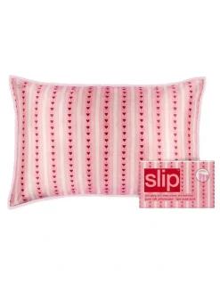 Slip Pure Silk Queen Pillowcase with Lace Trim in Sweetie