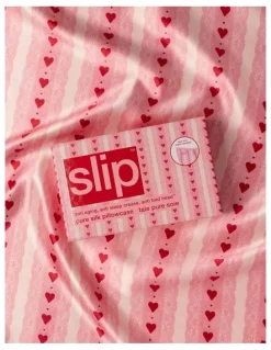 Slip Pure Silk Queen Pillowcase with Lace Trim in Sweetie