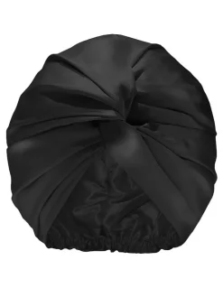 Slip Pure Silk Turban in Black