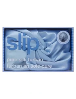 Slip Pure Silk Turban in Cornflower