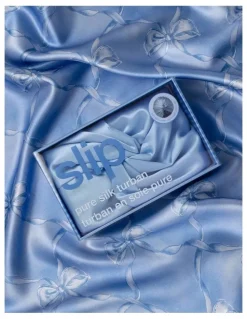 Slip Pure Silk Turban in Cornflower