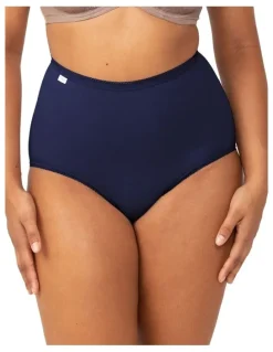 Sloggi Maxi Brief 2 Pack in Dark Navy/Beige