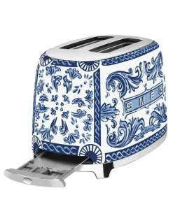 Smeg Dolce & Gabbana 50's Style 2-Slice TSF01DGBAU Toaster in Blu Mediterraneo