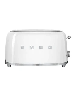 Smeg 50's Style 4 Slice Long-Slot Toaster in White TSF02WHAU