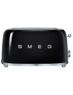 Smeg 50's Style 4 Slice Long-Slot Toaster in Black TSF02BLAU