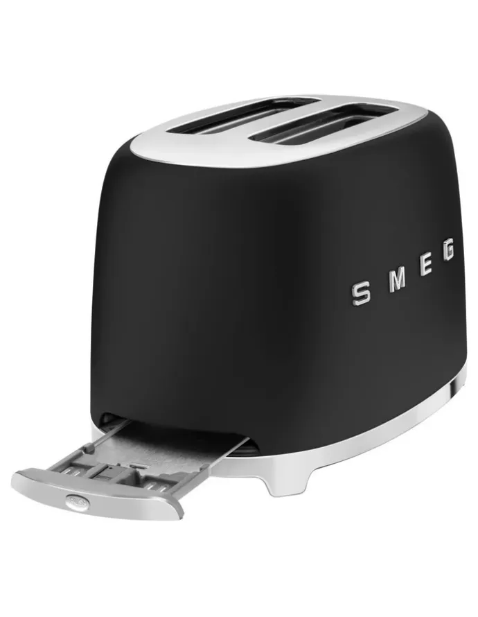 Smeg 50's Style 2 Slice Toaster in Matte Black TSF01BLMAU