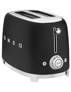 Smeg 50's Style 2 Slice Toaster in Matte Black TSF01BLMAU