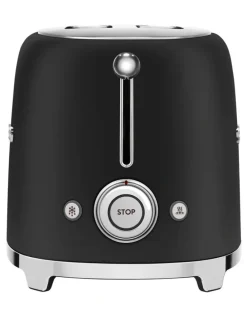 Smeg 50's Style 2 Slice Toaster in Matte Black TSF01BLMAU