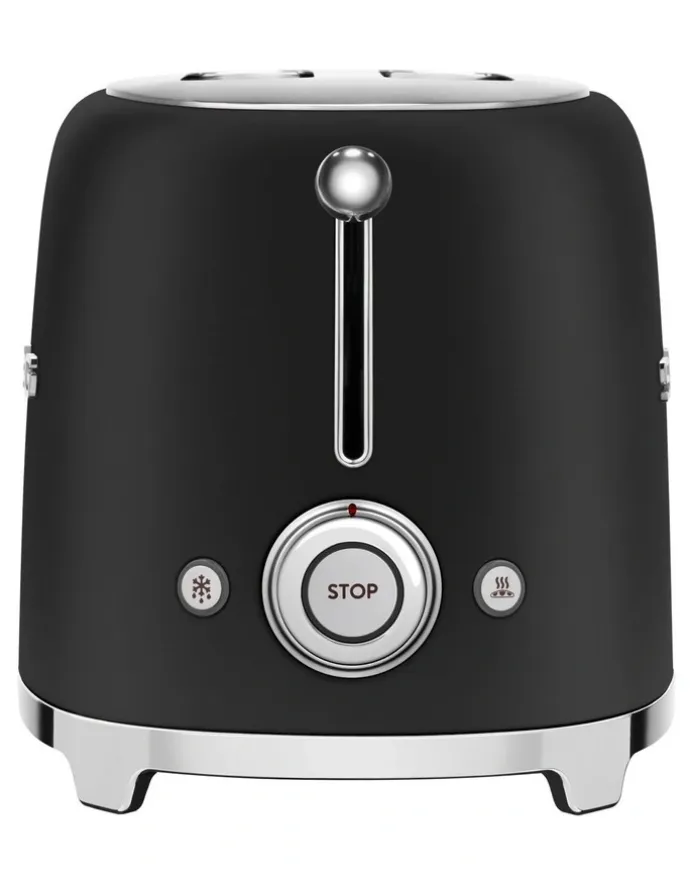 Smeg 50's Style 2 Slice Toaster in Matte Black TSF01BLMAU