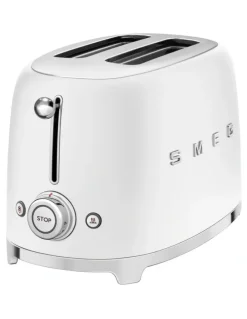 Smeg 50's Style 2 Slice Toaster in Matte White TSF01WHMAU