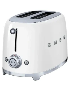 Smeg 50's Style 2 Slice Toaster in White TSF01WHAU